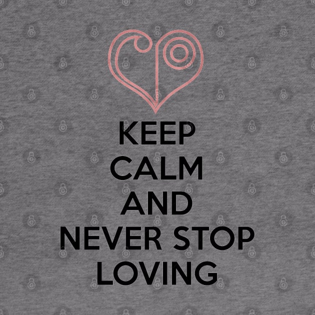 KEEP CALM AND NEVER STOP LOVING by smartass